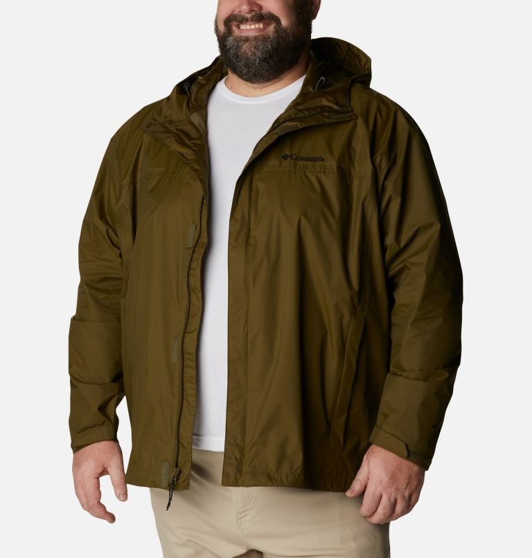 Men's Columbia Watertight II Rain Jackets Olive | Plus Size CA-CAC35